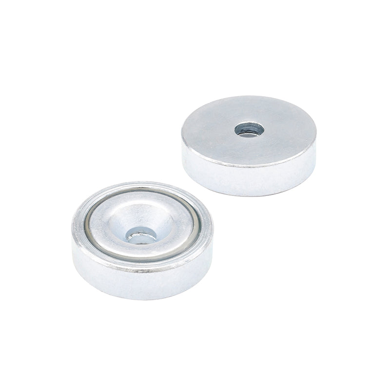 Lav neodym-pottemagnet Ø16 × 4,5 mm, undersænket hul Ø3,5 mm (4 kg)