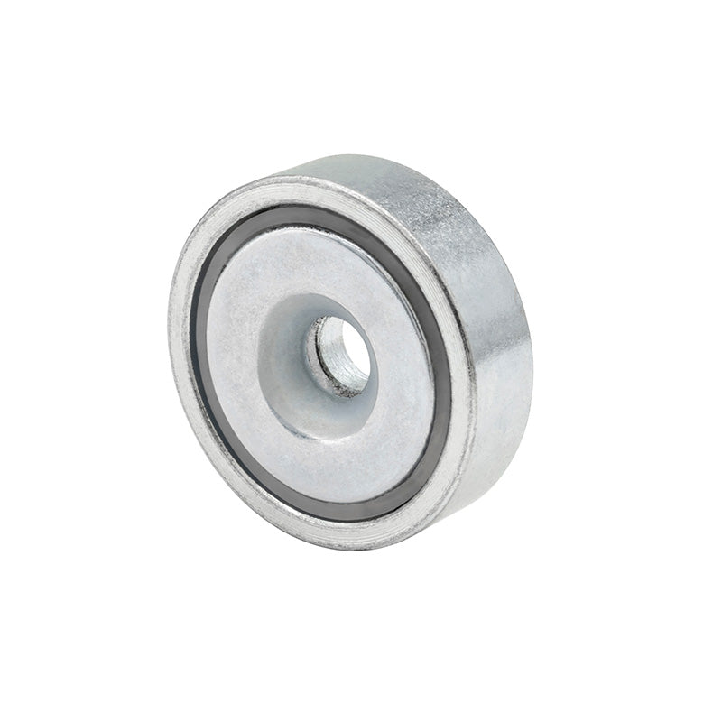 Lav neodym-pottemagnet Ø25 × 7,0 mm, undersænket hul Ø4,5 mm (14 kg)