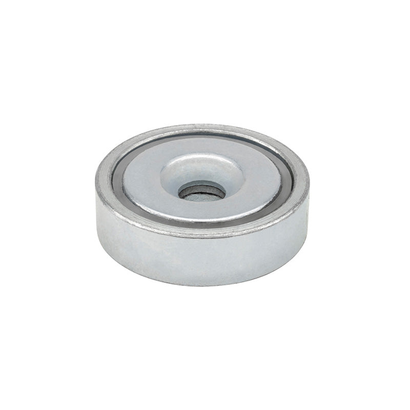 Lav neodym-pottemagnet Ø25 × 7,0 mm, undersænket hul Ø4,5 mm (14 kg)