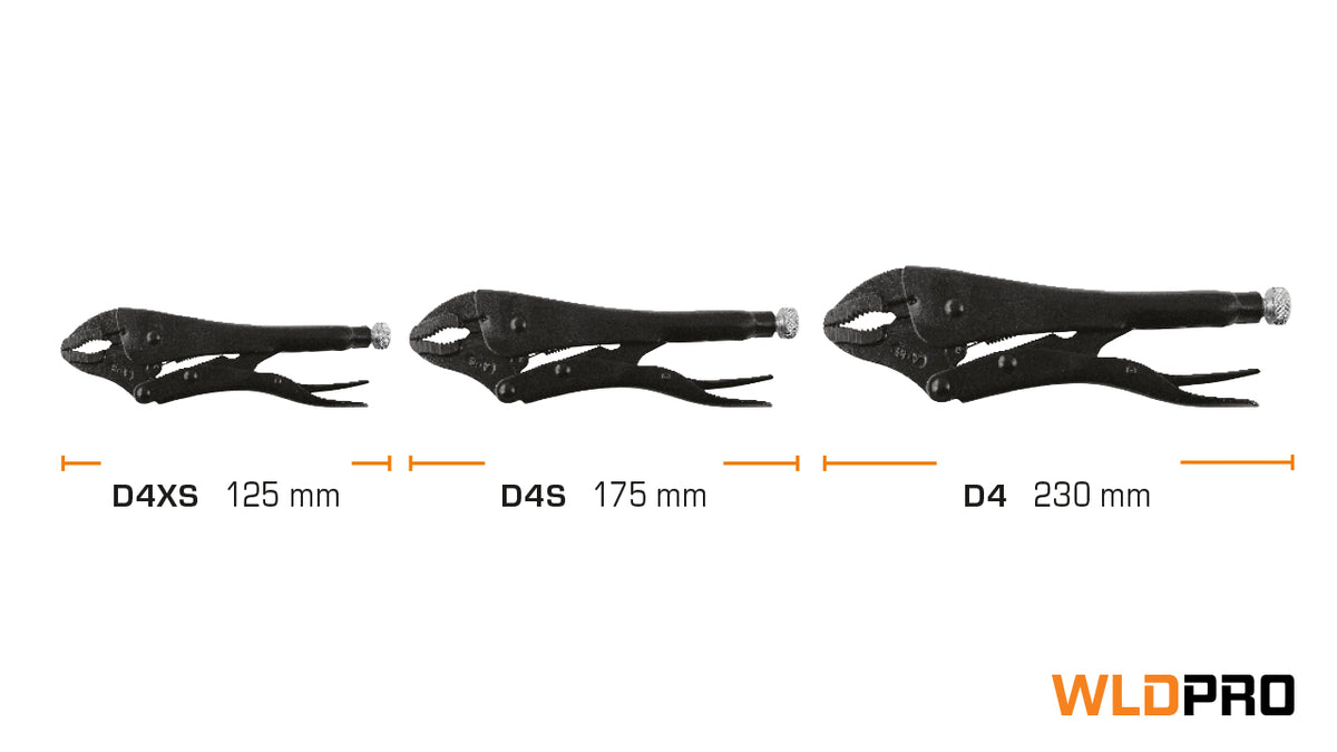 Svejsetang D4XS med buede kæber (125 mm / 5")