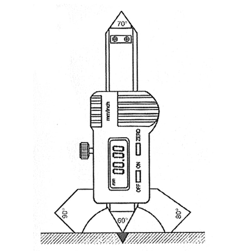 Digital svejsekantsømlære 0–25 mm (Model C)