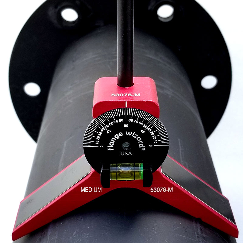 FLANGE WIZARD Centerhoved til 6"+ rør med magnet og vinkelskive med libelle
