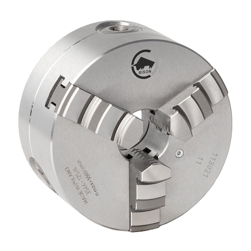 3-bakket centrerpatron Ø630 mm, stål, kegle 11, DIN 55029, Camlock D1-montering (3544–630–11)