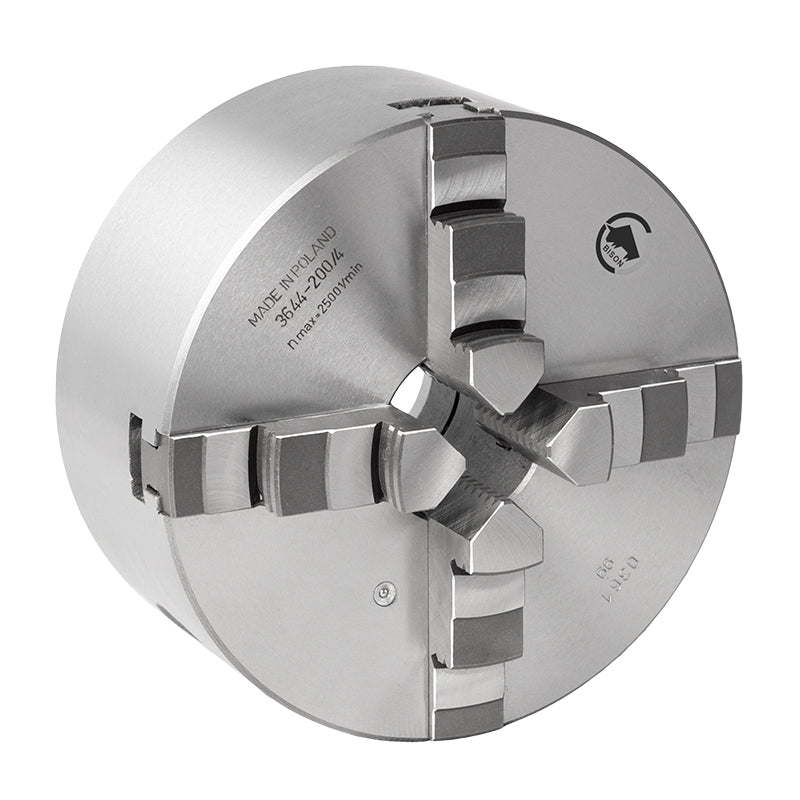 4-bakket centrerpatron Ø250 mm, støbejern, kegle 6, DIN 55029, Camlock D1-montering (3644–250–6)