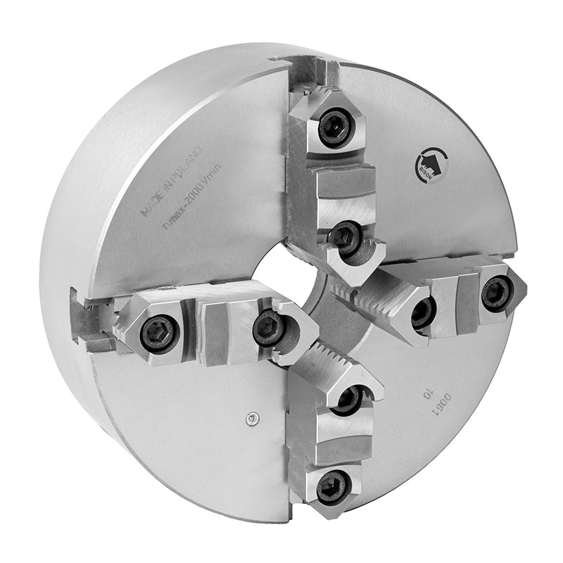 4-bakket centrerpatron Ø200 mm, støbejern, kegle 5, DIN 55029, Camlock D1-montering (3645–200–5)