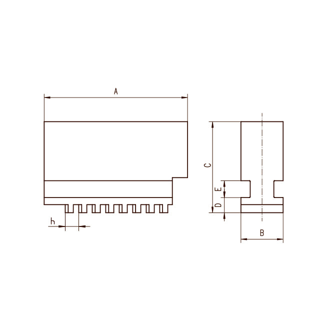 Bløde bakker til 4-bakket centrerpatron Ø250 mm type 36xx/37xx (SJM 3600 3700–250)