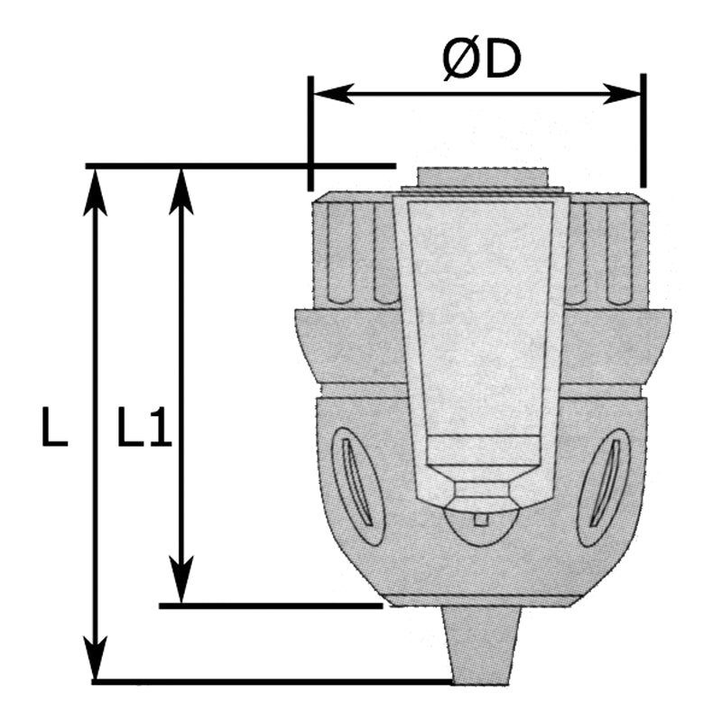 Borepatron 1,5–13 mm med lås gevind 1/2–20UNF