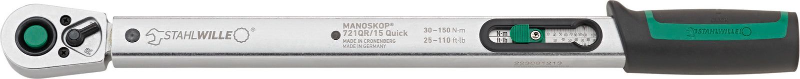 MANOSKOP 721QR/15 Quick momentnøgle 30–150 Nm, firkant 1/2"