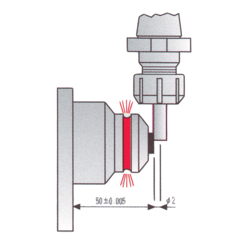 Optisk toolsetter med Ø14 mm testflade, 50 mm højde og magnet (base = Ø50 mm)