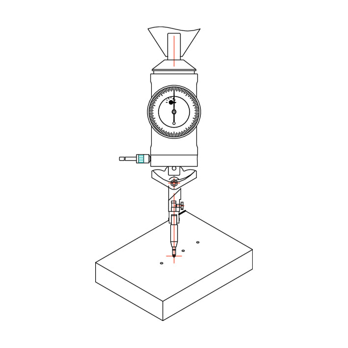 Centreringsapparat 0–3 mm med Ø10 mm skaft