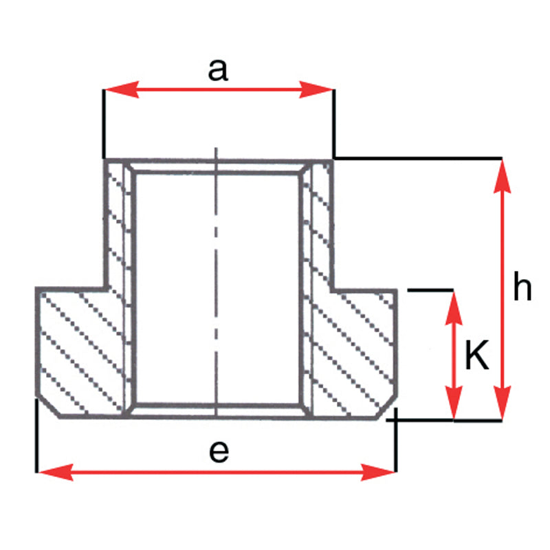 T-not med gevind M14 × 16 mm