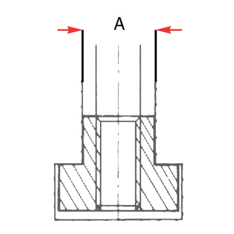 T-not med gevind M14 × 16 mm