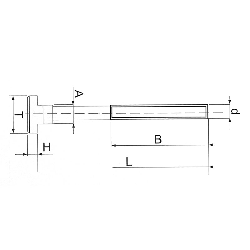 T-notskrue M14 × 14 × 200 HRC 30–40