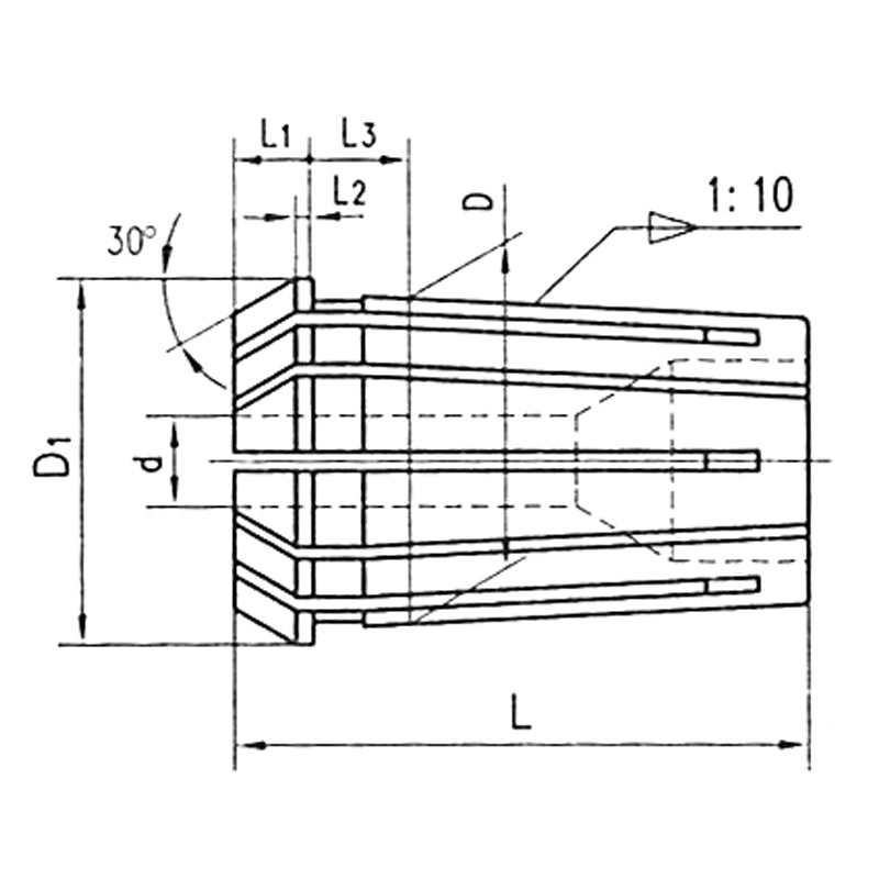 OZ32 spændetang 13 mm (43,7 × 60 mm) type 467E (DIN 6388B / ISO 10897-B)