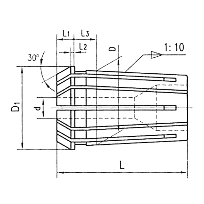 ER16 spændetang 2–2,5 mm (DIN 6499B / ISO 15488)