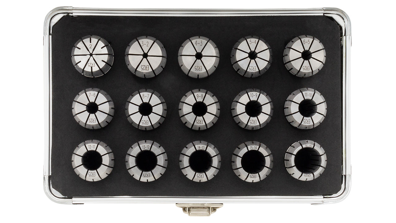 ER25 spændetænger 2–16 mm (DIN 6499B / ISO 15488)