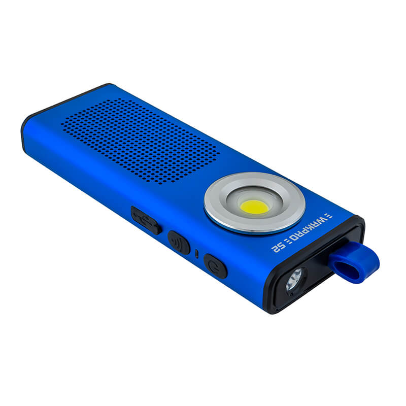 Arbejdslampe "S2" COB LED med genopladeligt batteri og 5 W Bluetooth-højttaler