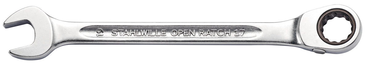 OPEN RATCH 17 ringgaffelnøgle med skralde 18 mm