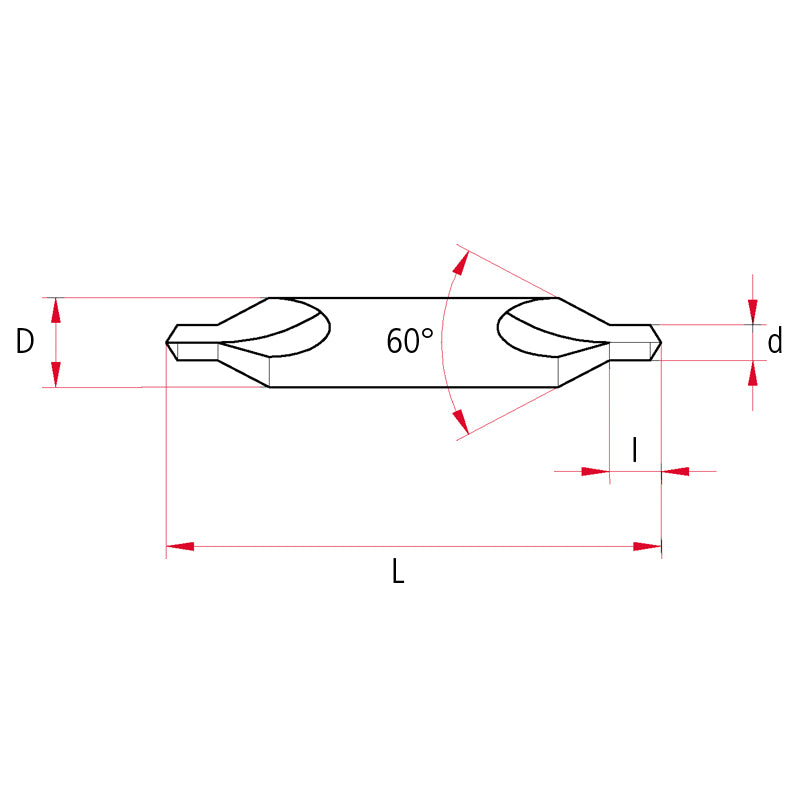 Centrerbor (pinolbor) 2,50 × 6,3 mm DIN 333 A