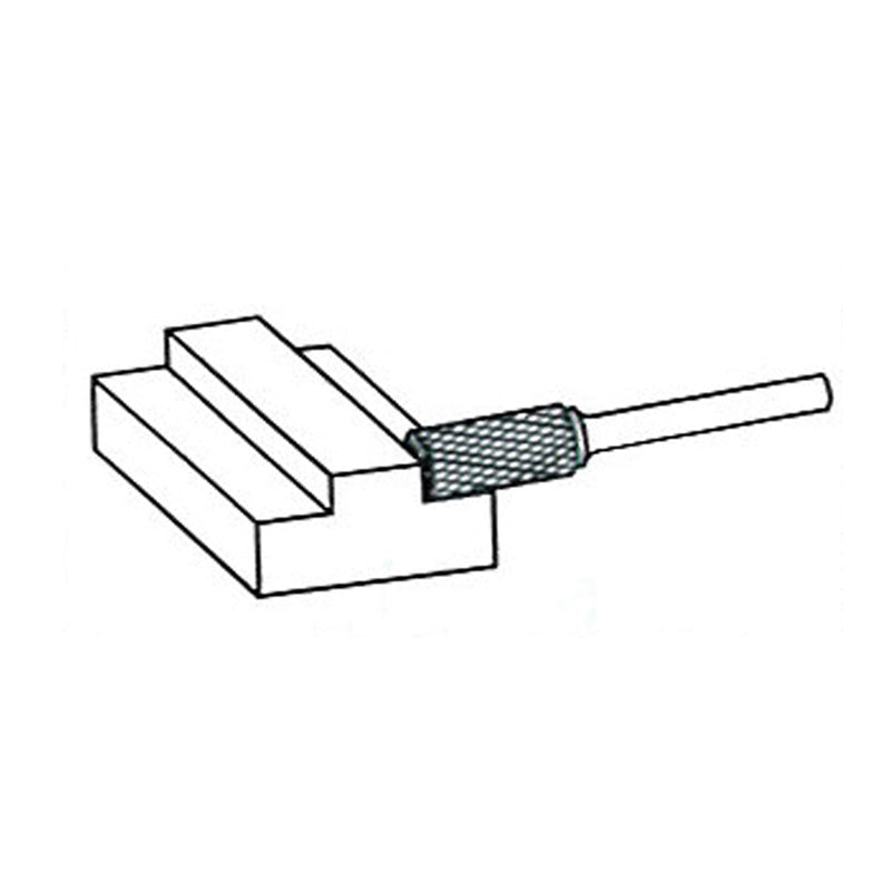 Fræsestift HM Ø12 × 25 mm form B (Single cut) med Ø6 mm skaft