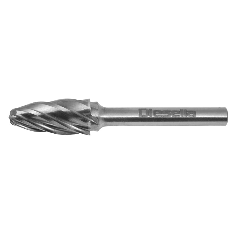 Fræsestift HM Ø6 × 18 mm form F (Alu. Cut) med Ø6 mm skaft