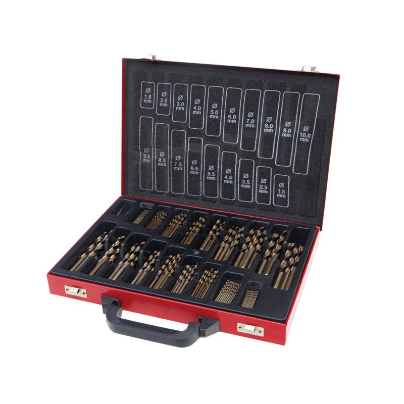 Borsæt HSS-Co 1–10 mm × 0,5 mm DIN 338 (170 stk.)