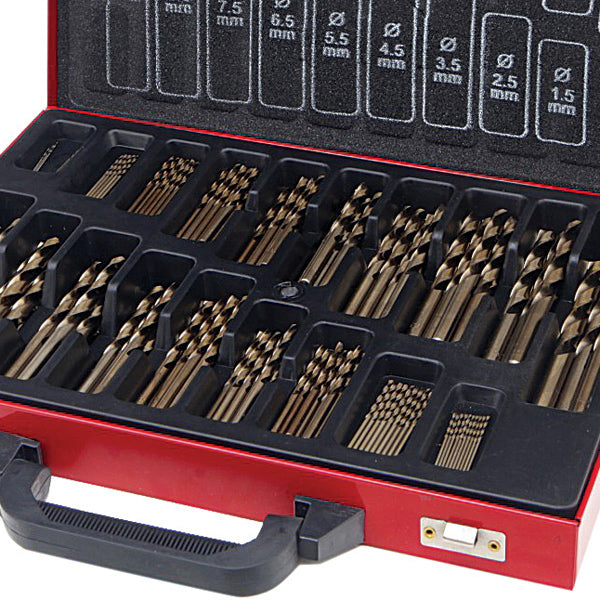 Borsæt HSS-Co 1–10 mm × 0,5 mm DIN 338 (170 stk.)