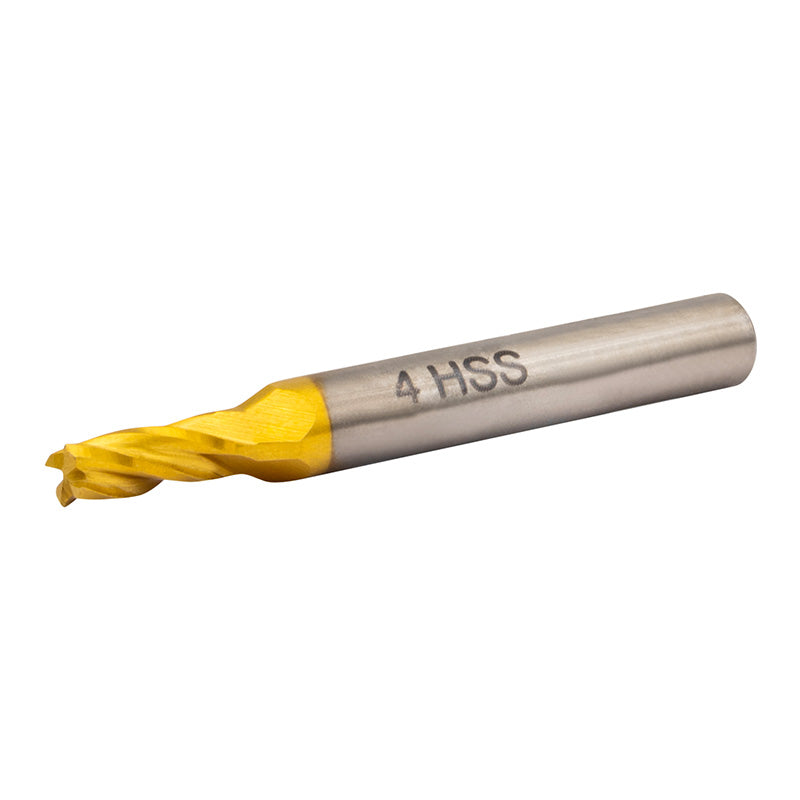 Endefræser 4 mm HSS-TiN Z=4 DIN 844