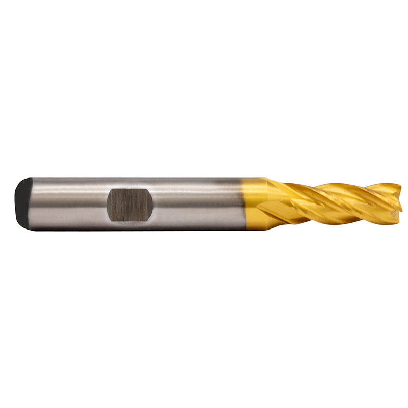 Endefræser 8 mm HSS-TiN Z=4 DIN 844