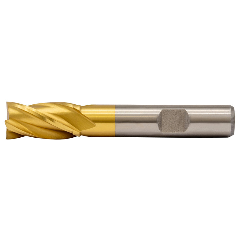 Endefræser 14 mm HSS-TiN Z=4 DIN 844