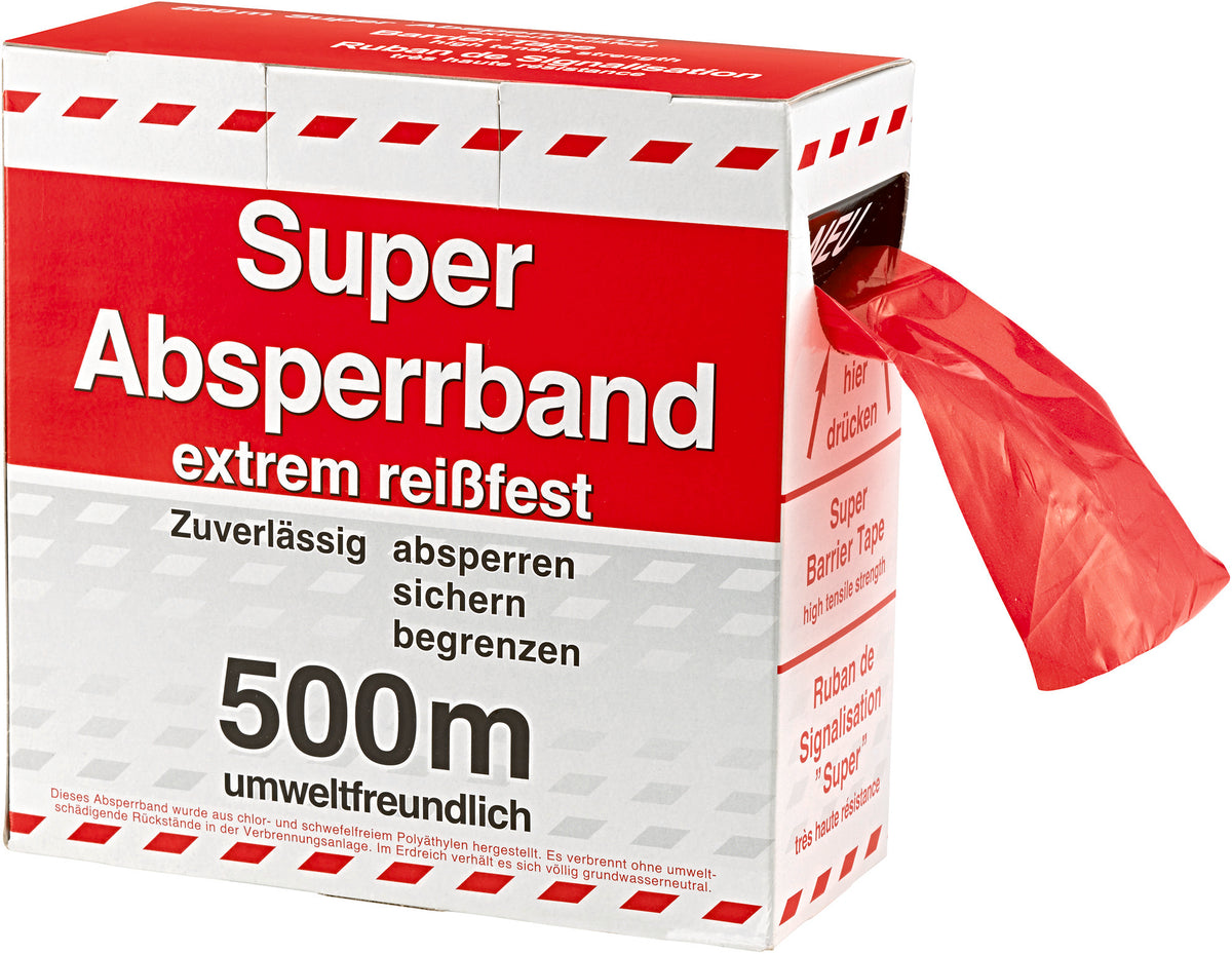 12191 afspærringsbånd, rød/hvid, 500 m