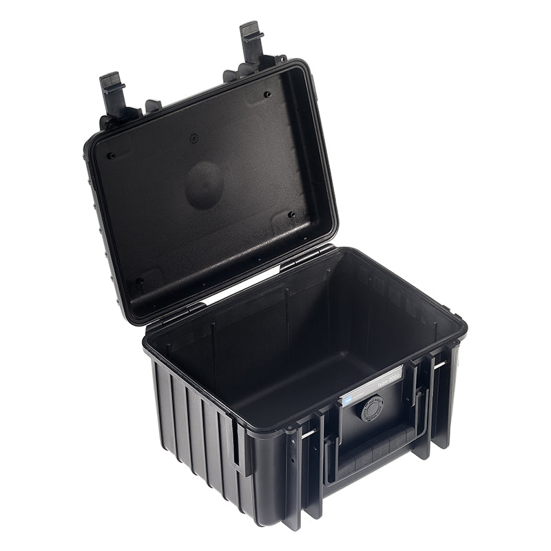 OUTDOOR-kuffert i sort 250 × 175 × 155 mm med skumpolstring, 6,6 l, model 2000/B/SI