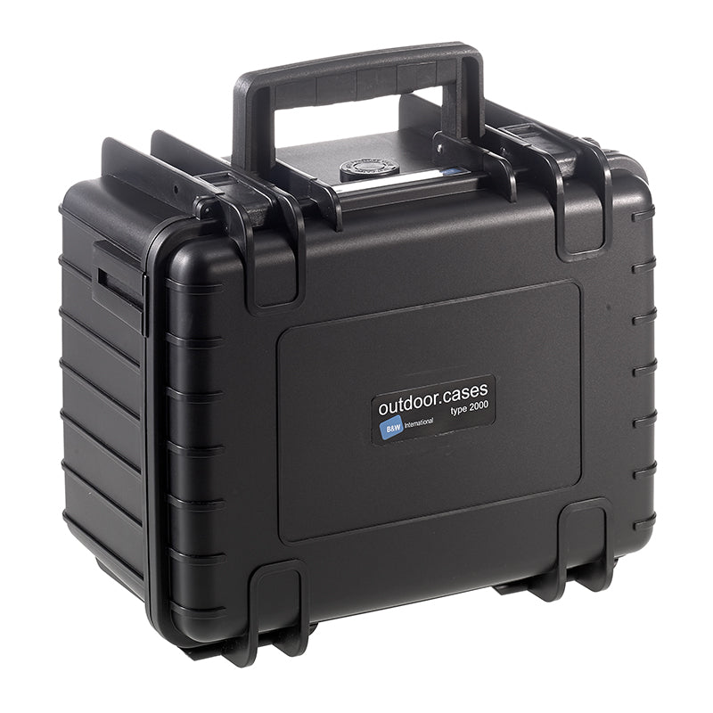 OUTDOOR-kuffert i sort 250 × 175 × 155 mm med skumpolstring, 6,6 l, model 2000/B/SI