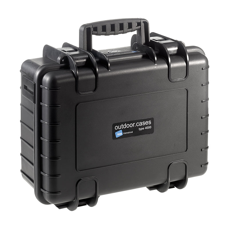 OUTDOOR-kuffert i sort med skumpolstring 385 × 265 × 165 mm, 16,6 l, model 4000/B/SI