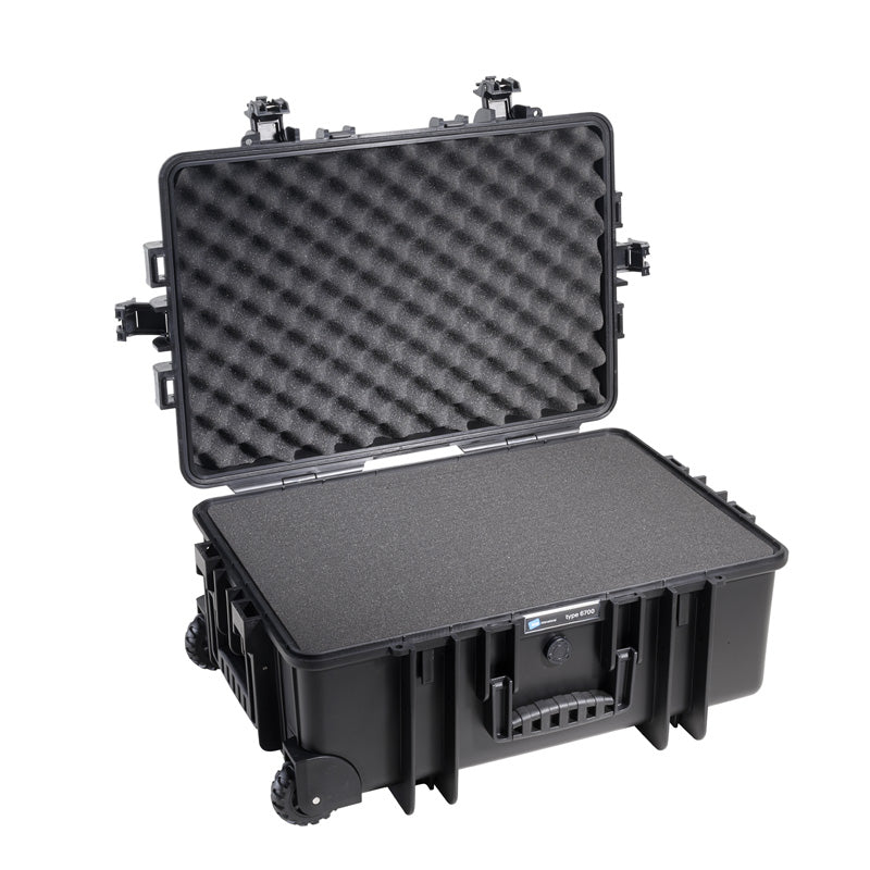 OUTDOOR-kuffert i sort med skumpolstring 535 × 360 × 225 mm, 42,8 l, model 6700/B/SI