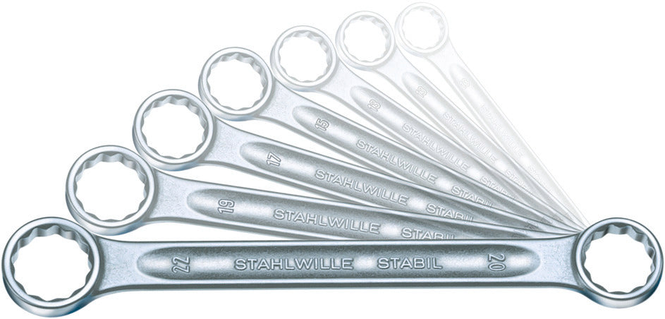 STABIL 21/7 dobbeltringnøglesæt 8 × 9–20 × 22 mm, 7 dele