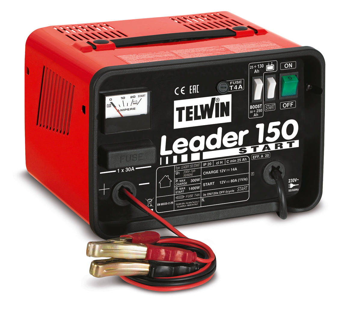 Batterilader 12 volt med starthjælp