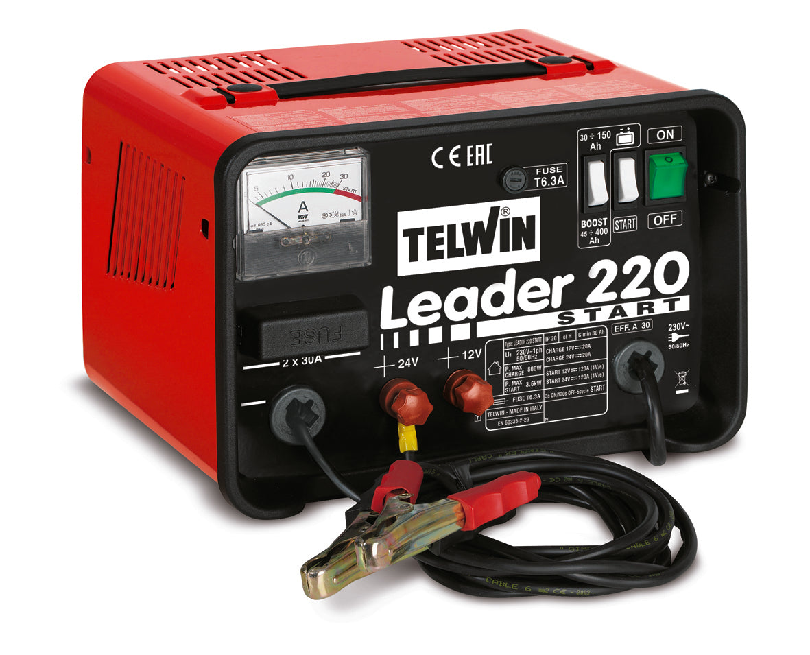 Batterilader 12 - 24 volt med starthjælp