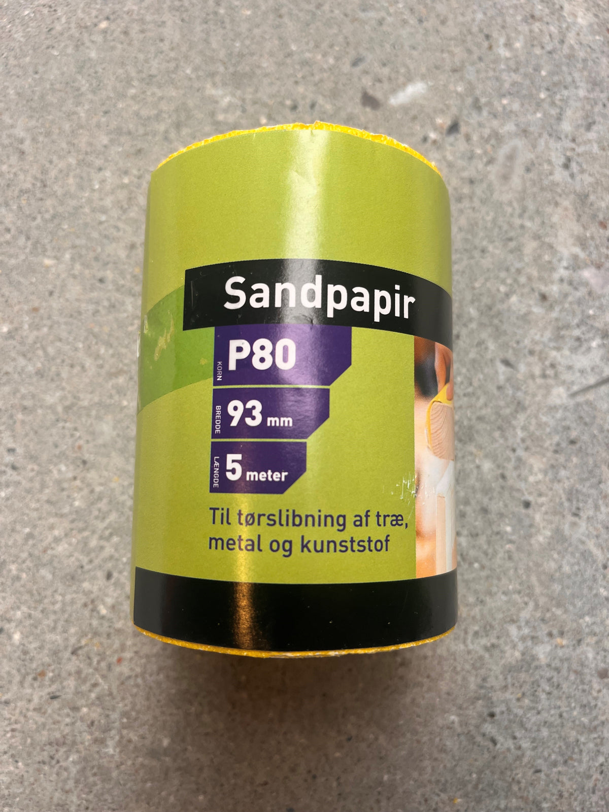 Sandpapir 93 mm x 5 meter korn 80