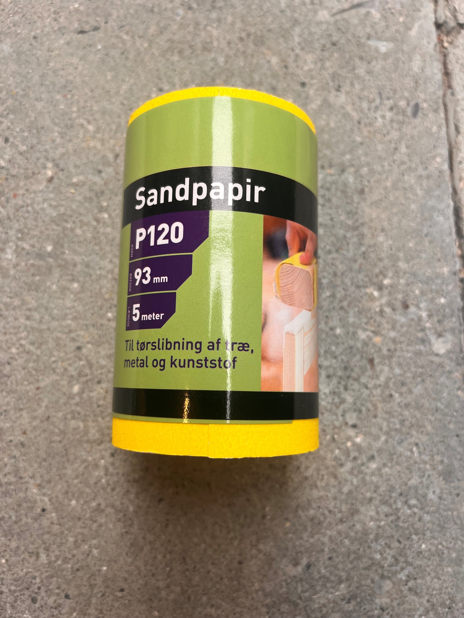 Sandpapir 93 mm x 5 meter korn 120