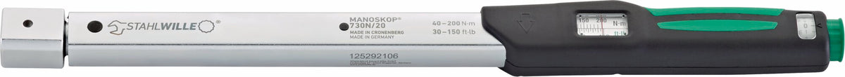 MANOSKOP 730N/20 momentnøgle 40–200 Nm, indstik 14 × 18 mm