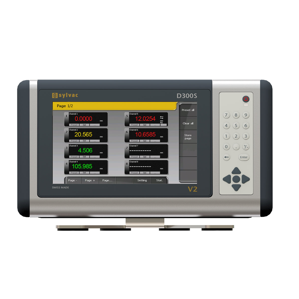Digitalt display D300S-2 med 2 probeindgange og 6 USB-indgange