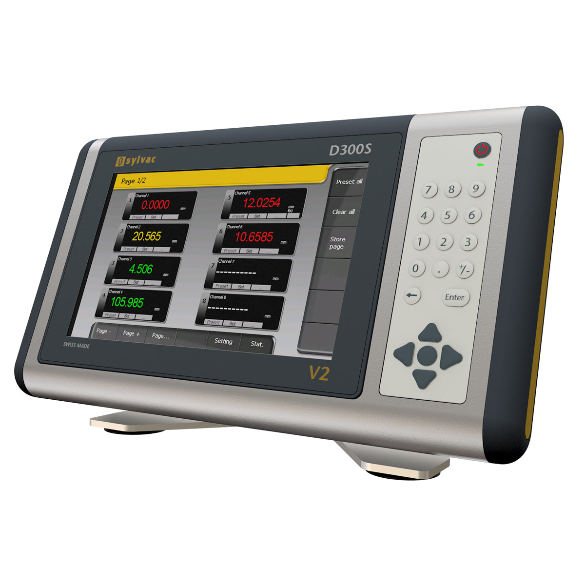 Digitalt display D300S-4 med 4 probeindgange og 6 USB-indgange