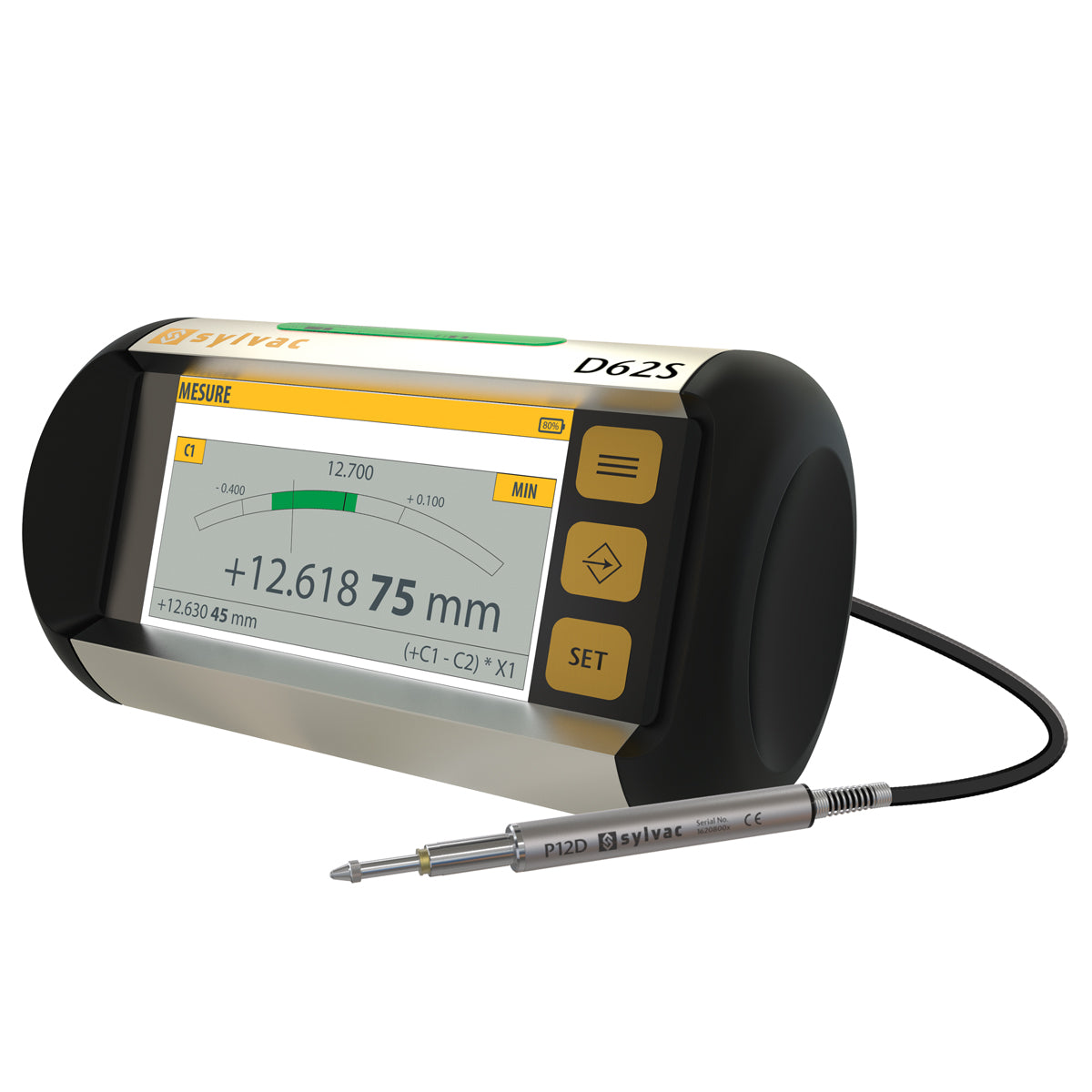 Digitalt display D62S til P12D Absolute digital probe med M8-tilslutning (med Bluetooth)
