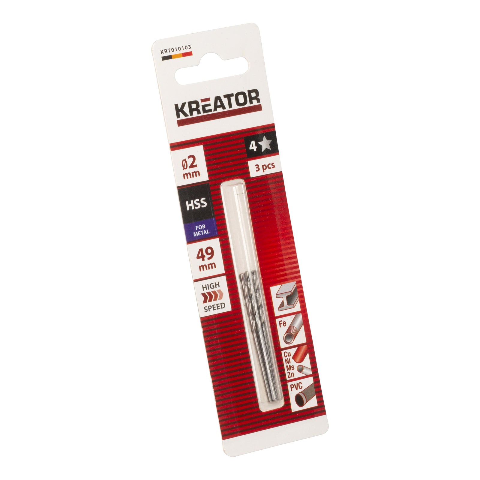 HSS metalbor 2,0 mm - 3 stk.