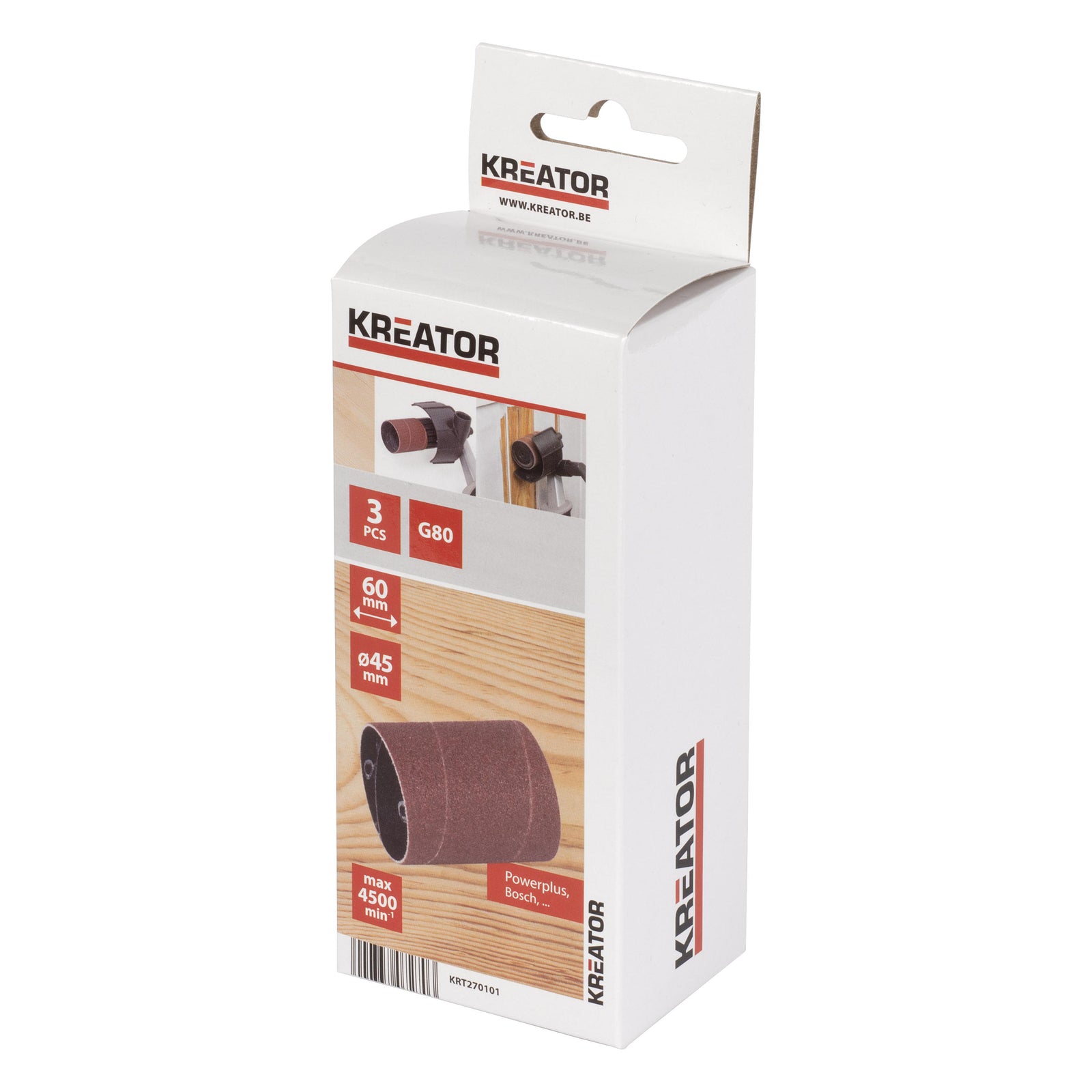Slibehylstre Ø 45 × 60 mm K80 – 3 stk.