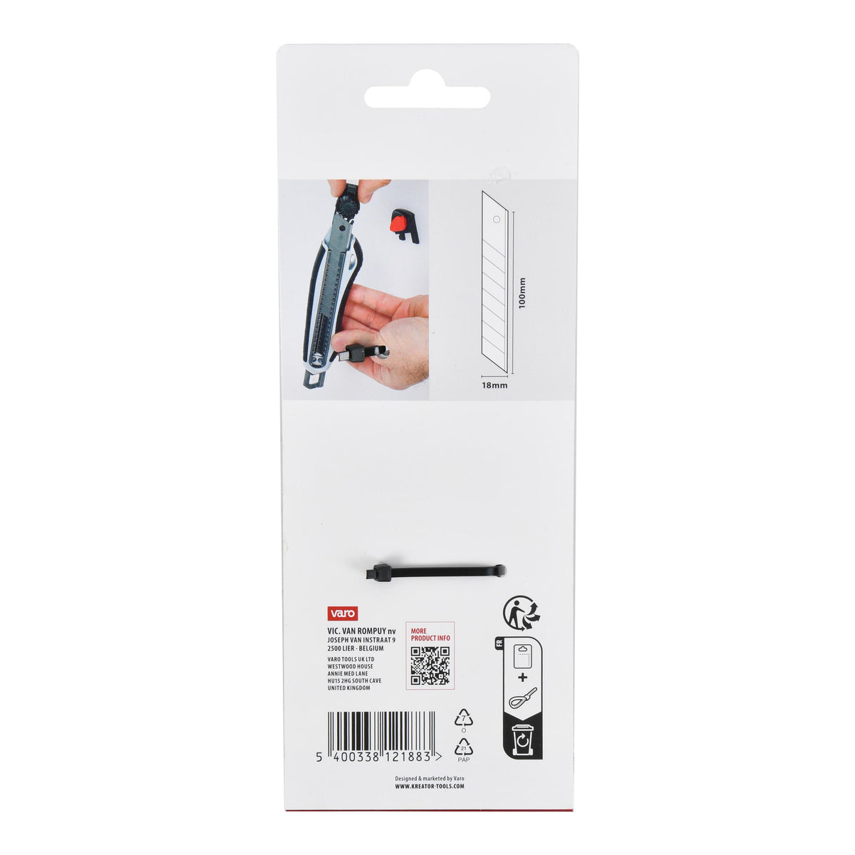 Hobbykniv 18 mm i aluminium,  knæk af