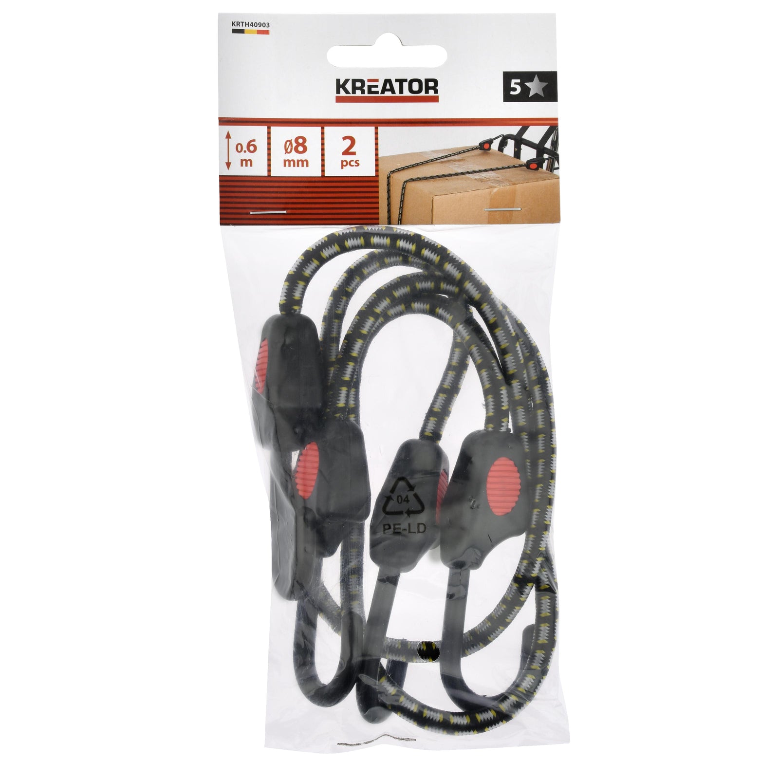 Bagagerem elastiske 2 stk  Ø8 x 60 cm