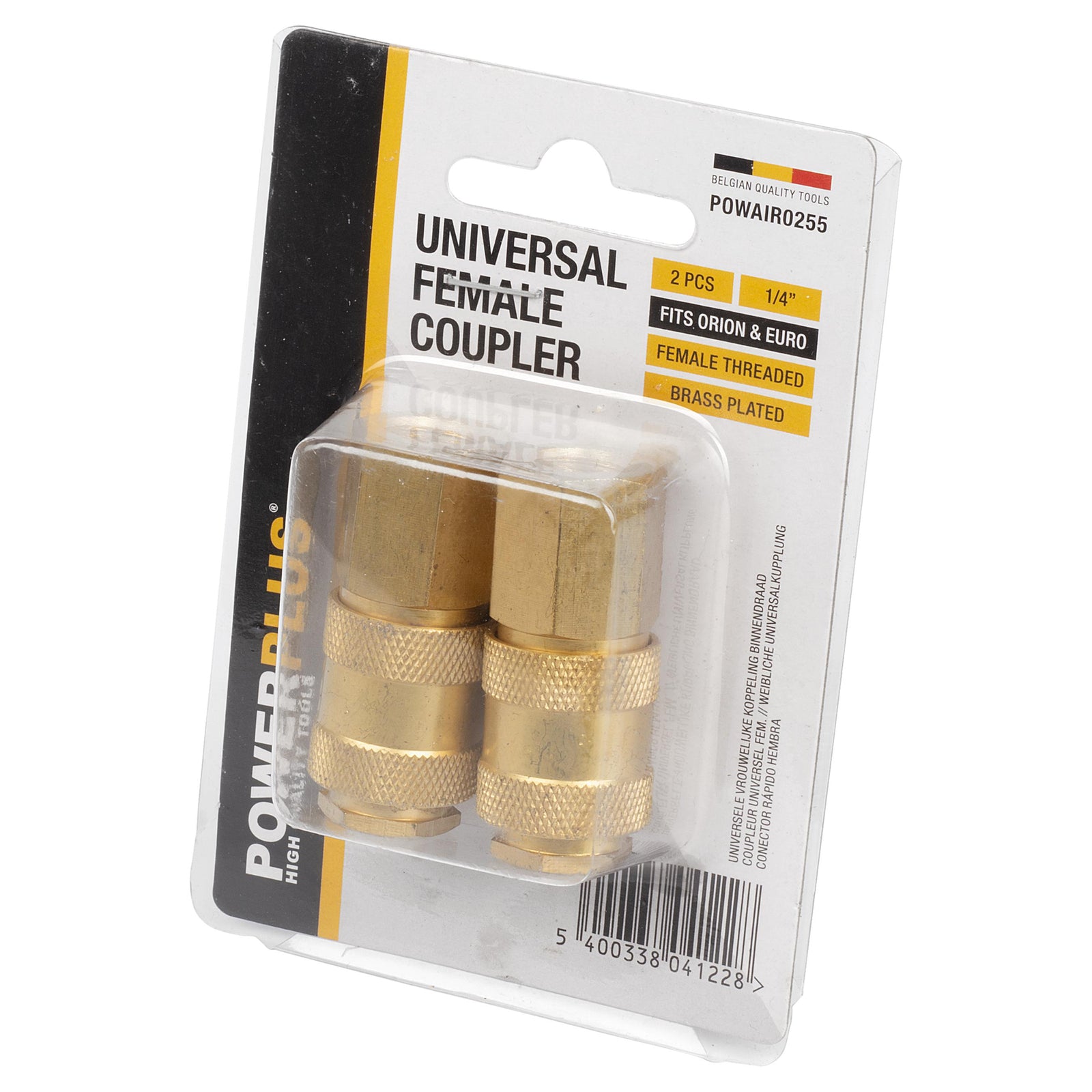 Universal hun-lynkobling 1/4" med indvendigt gevind – 2 stk.