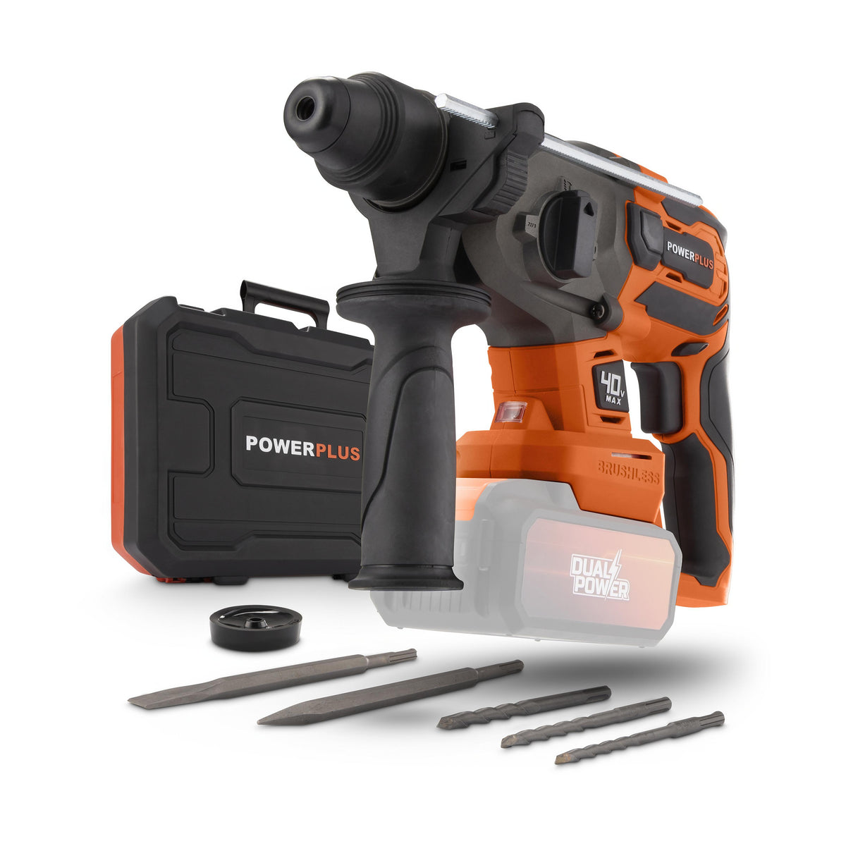 Borehammer 40V 3 joule + 5 tilbehør